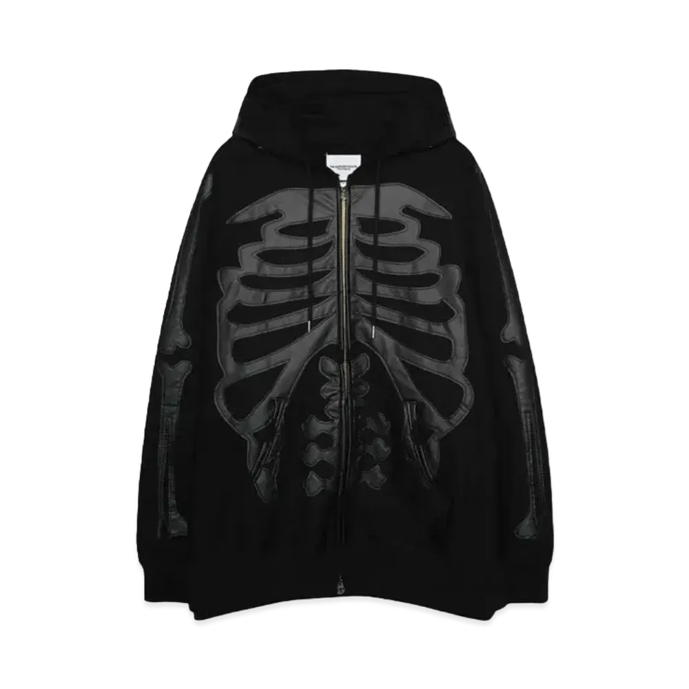 TAKAHIROMIYASHITATheSoloist. full zip hoodie. "BLACK X BLACK BONE"