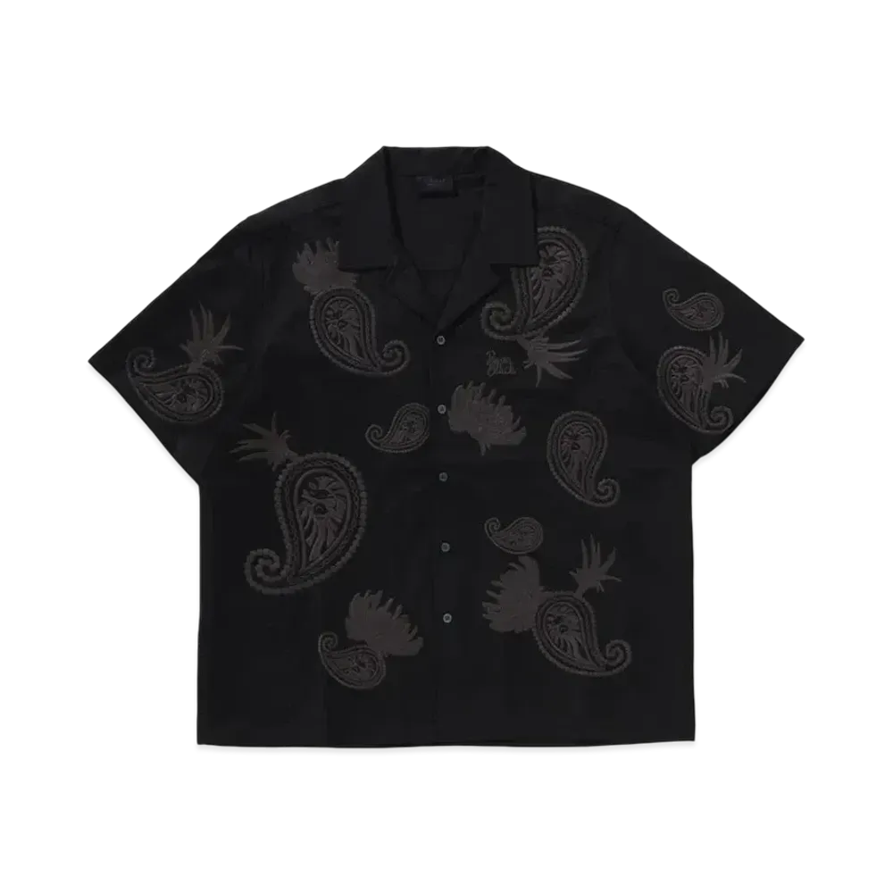 A BATHING APE Bape Black 3D EMB Camp Shirt "Black"