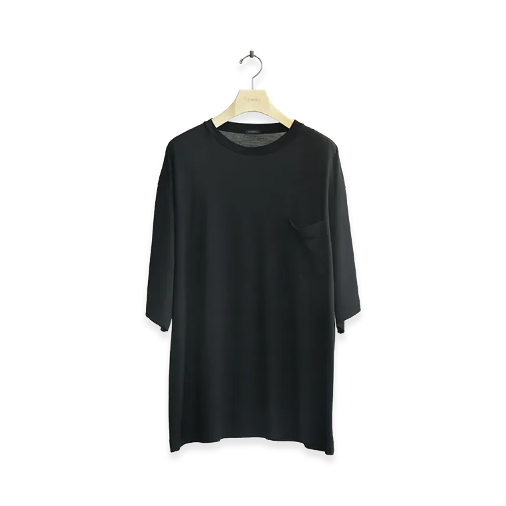 COMOLI Summer Wool S/S Tee "Black"