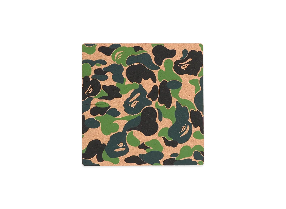 A BATHING APE ABC Camo Puzzle Cork Coaster "Green"
