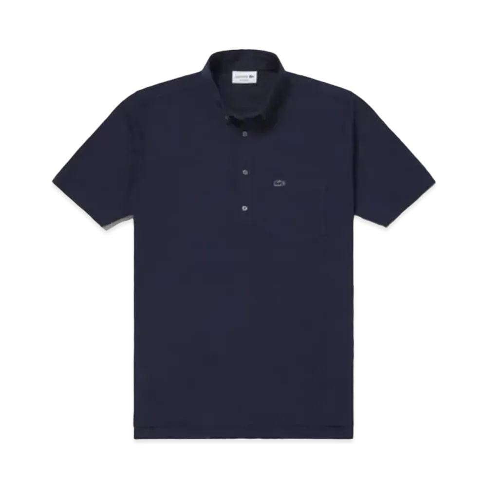 LACOSTE Cool Max Blend Pique Ground Polo Shirt "Navy"