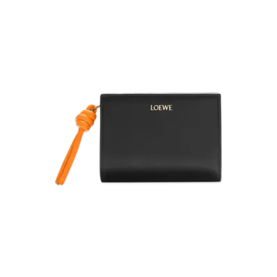 LOEWE Knot Compact Wallet "Black/Bright Orange"