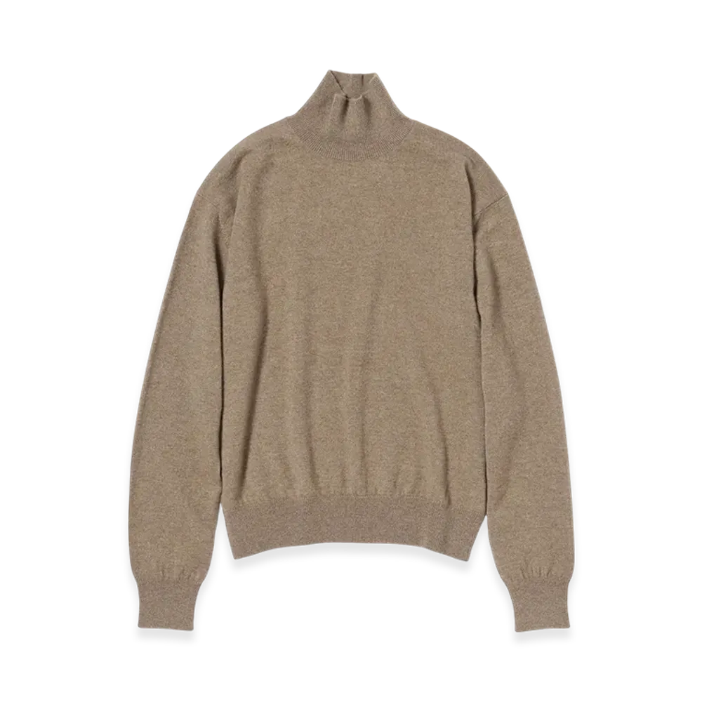 AURALEE Baby Cashmere Knit Turtle "Natural Brown"