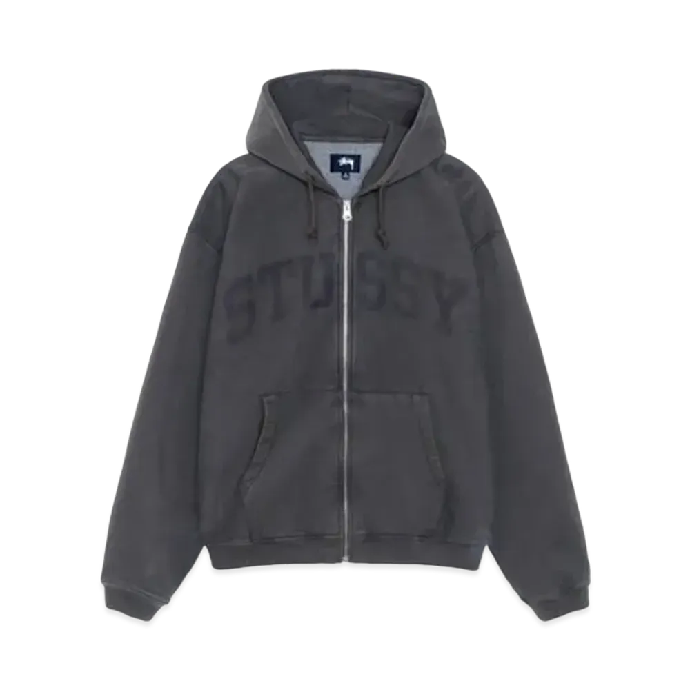 Stussy Faded Graphic Zip Hood "Washed Black"