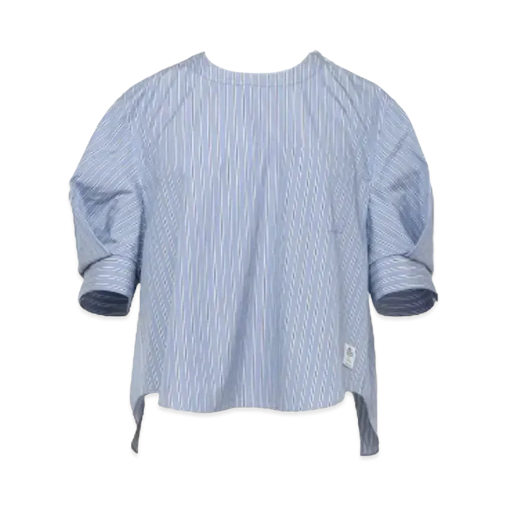 sacai Thomas Mason Cotton Poplin Pullover "Light Blue Stripes"