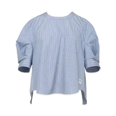 sacai Thomas Mason Cotton Poplin Pullover "Light Blue Stripes"