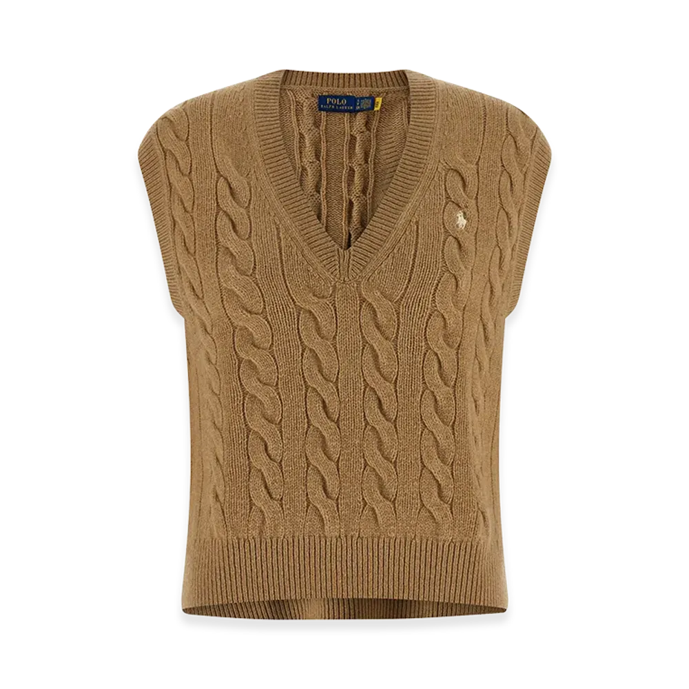 Polo Ralph Lauren Women's Slv Vn Po-N/A-Sleeveless-Pullover "Camel"
