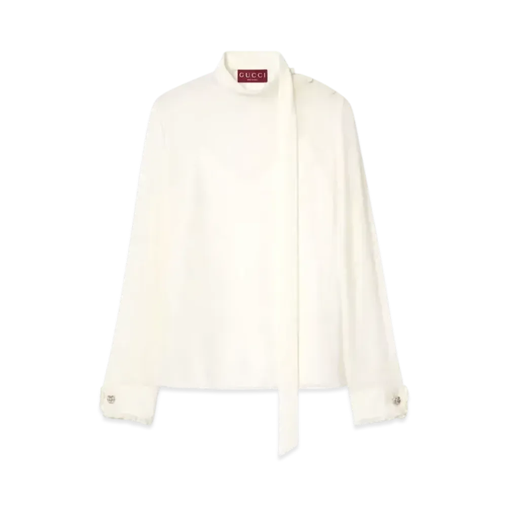 GUCCI Silk Georgette Top "Ivory"