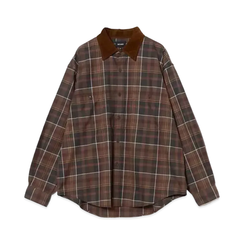 BEAMS Check Work Shirt "Brown"