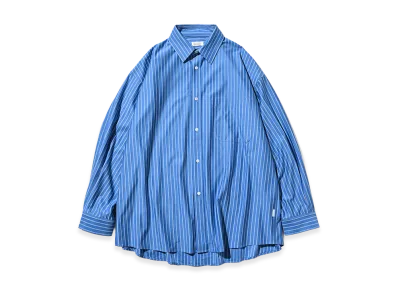 CLESSTE Thick/Thin Stripe 46G Knit Everyday L/S Shirt "Sax Blue Stripe"