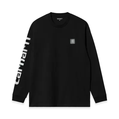 Carhartt WIP L/S Archive Script T-Shirt "Black"