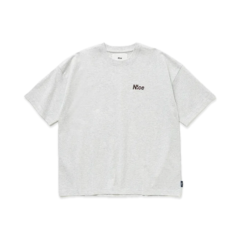 N!ce Embroidery Tee "Grey"