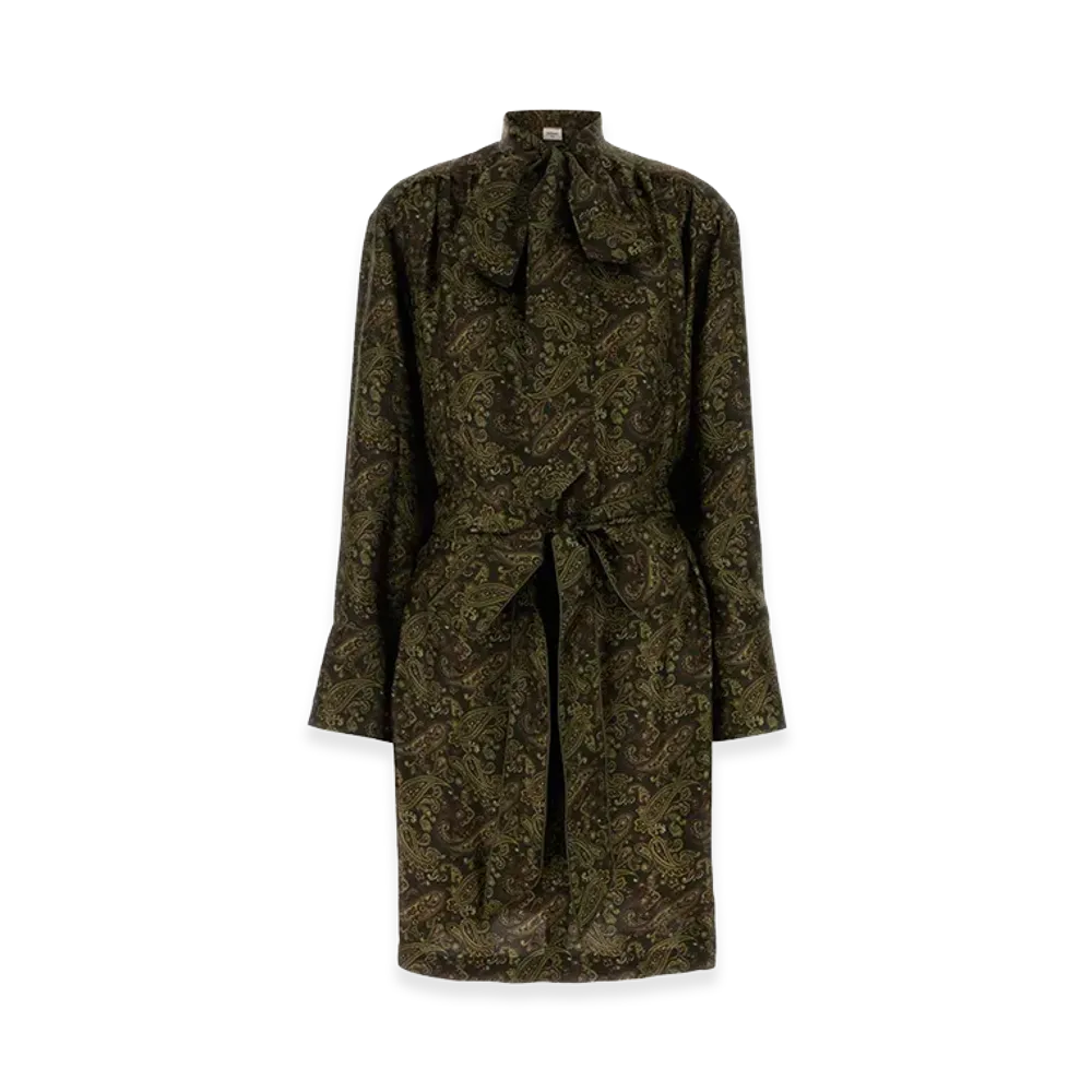 Saint Laurent Women's Silk Dress "Printed"