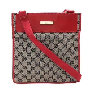 GUCCI GG Canvas Shoulder Bag "Red"