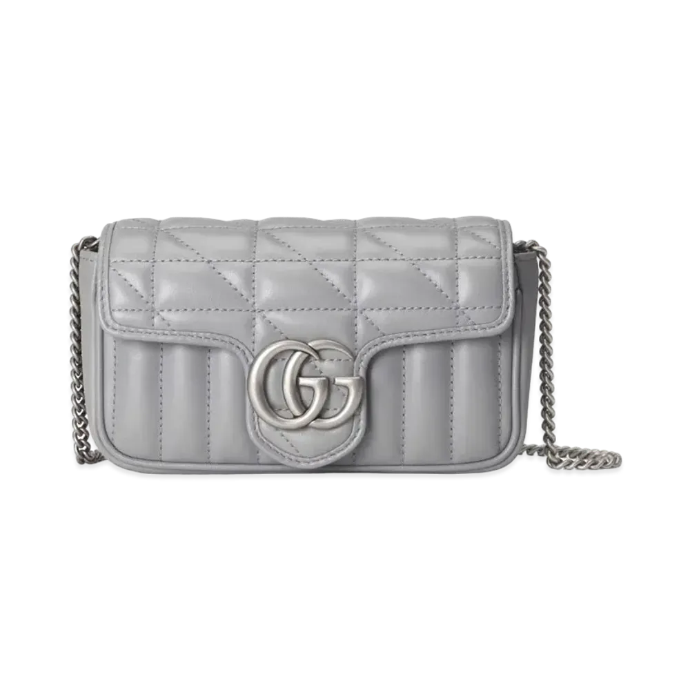 GUCCI GG Marmont Super Mini Bag "Grey"
