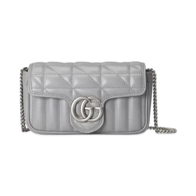 GUCCI GG Marmont Super Mini Bag "Grey"