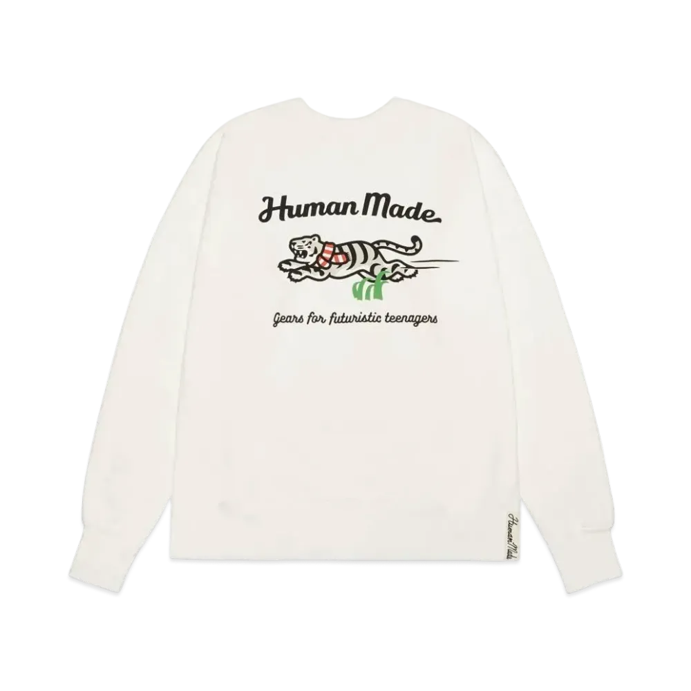 HUMAN MADE White Tiger Tsuriami Sweatshirt "White"