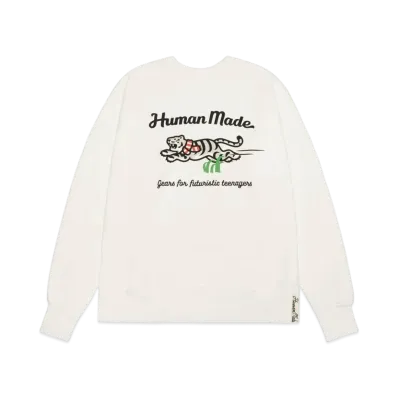 HUMAN MADE White Tiger Tsuriami Sweatshirt "White"
