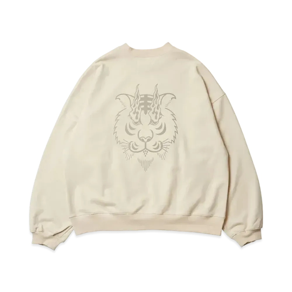 SSZ x Evisen Skateboards Tora Evi Logo Crew Sweat "Beige"