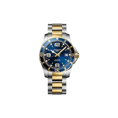 Longines Hydro Conquest 41.00mm "Blue Sun Ray/Stainless Steel/Yellow" L3.742.3.96.7