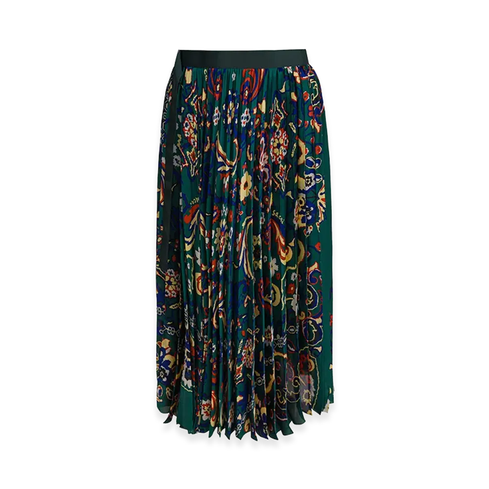sacai Women's Floral Print Skirt "Green"
