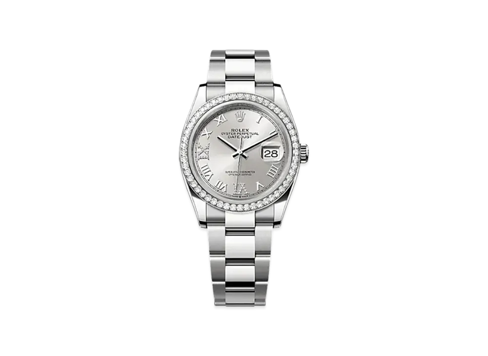 ROLEX Datejust 36 Oystersteel & White Gold Diamonds "Grey"