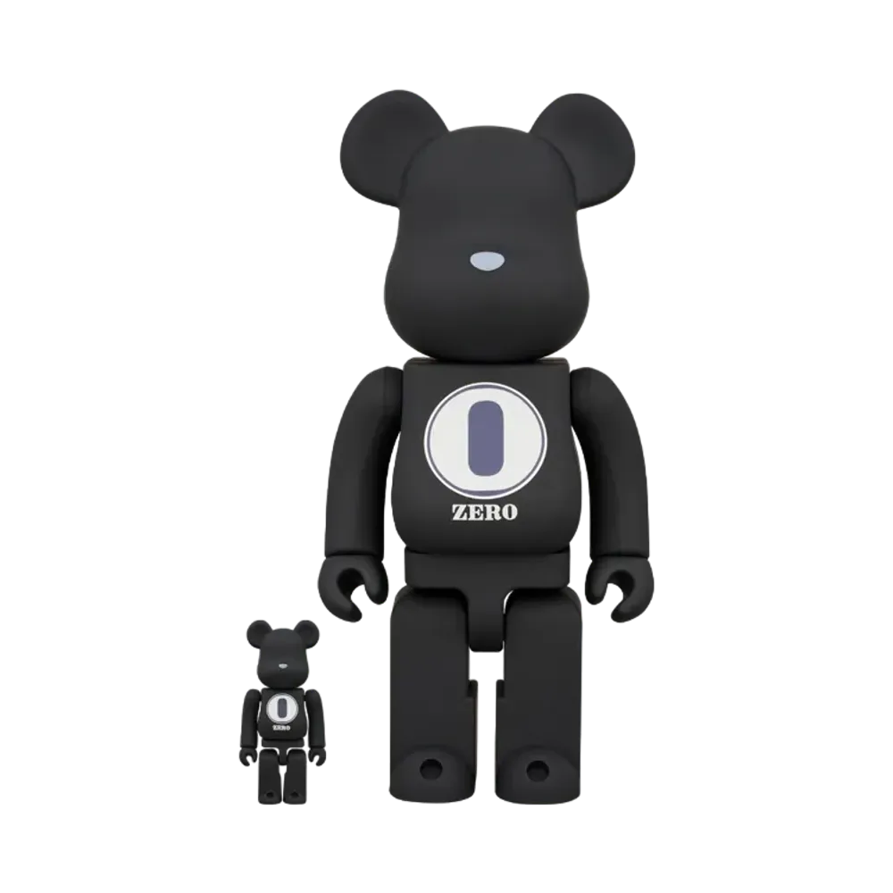 MEDICOM TOY "BEARBRICK" ROBERT INDIANA x fragmentdesign 100% & 400% BLACK