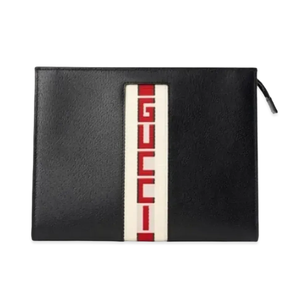 GUCCI Clutch Web Stripe "Black"