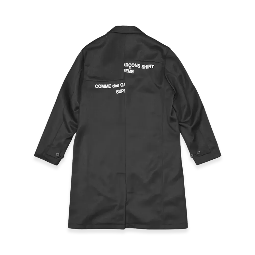 Supreme x COMME des GARCONS SHIRT 18AW Wool Blend Overcoat "Black"