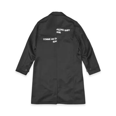 Supreme x COMME des GARCONS SHIRT 18AW Wool Blend Overcoat "Black"