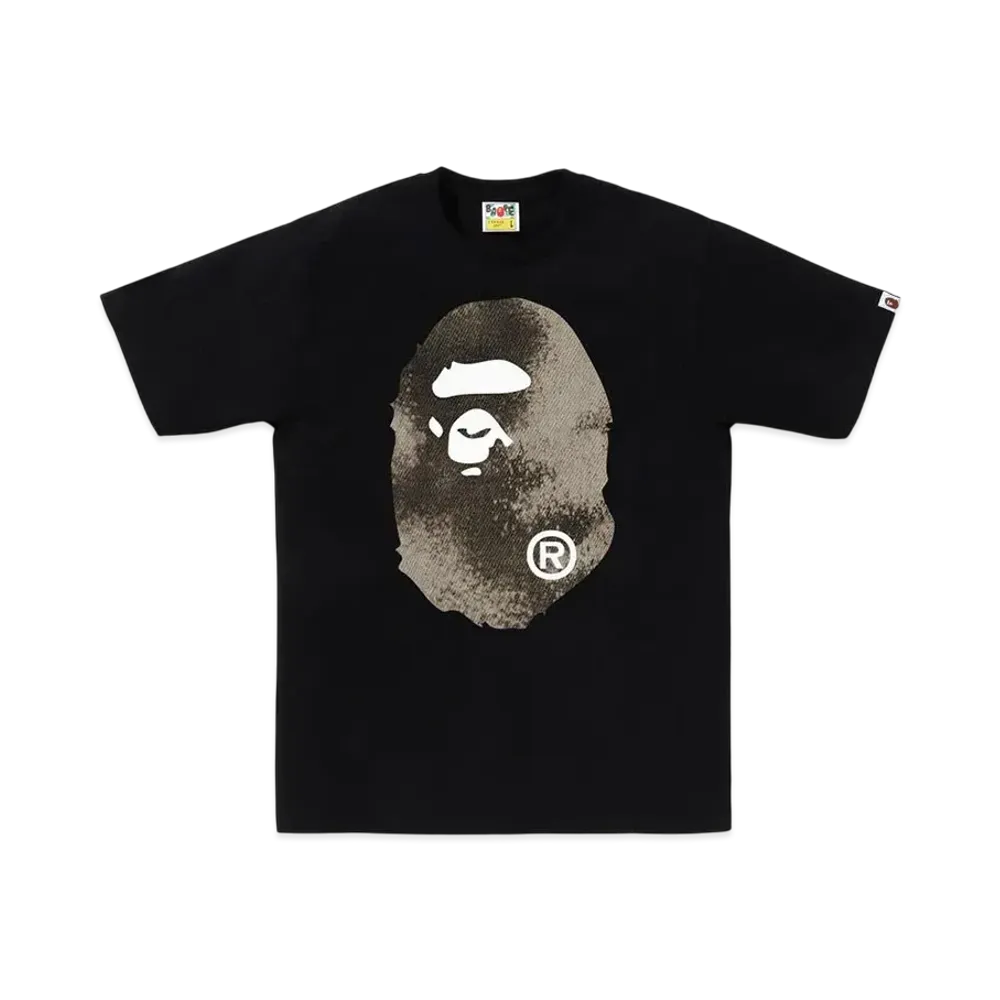 A BATHING APE High Tone Bleach Big Ape Head Tee "Black"