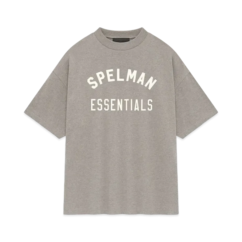 FEAR OF GOD Essentials Spelman Jersey Crewneck Tee "Heather Gray/Shell"