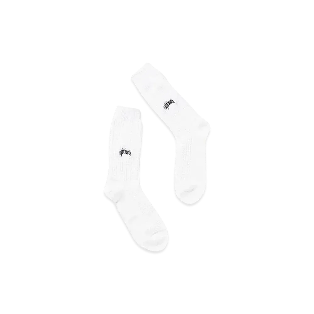 TIGHTBOOTH College Waffle Socks "White"