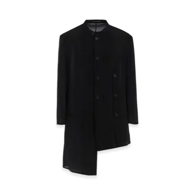 Yohji Yamamoto POUR HOMME 12M Silk Decine Stand Collar Asm Jacket "Black"