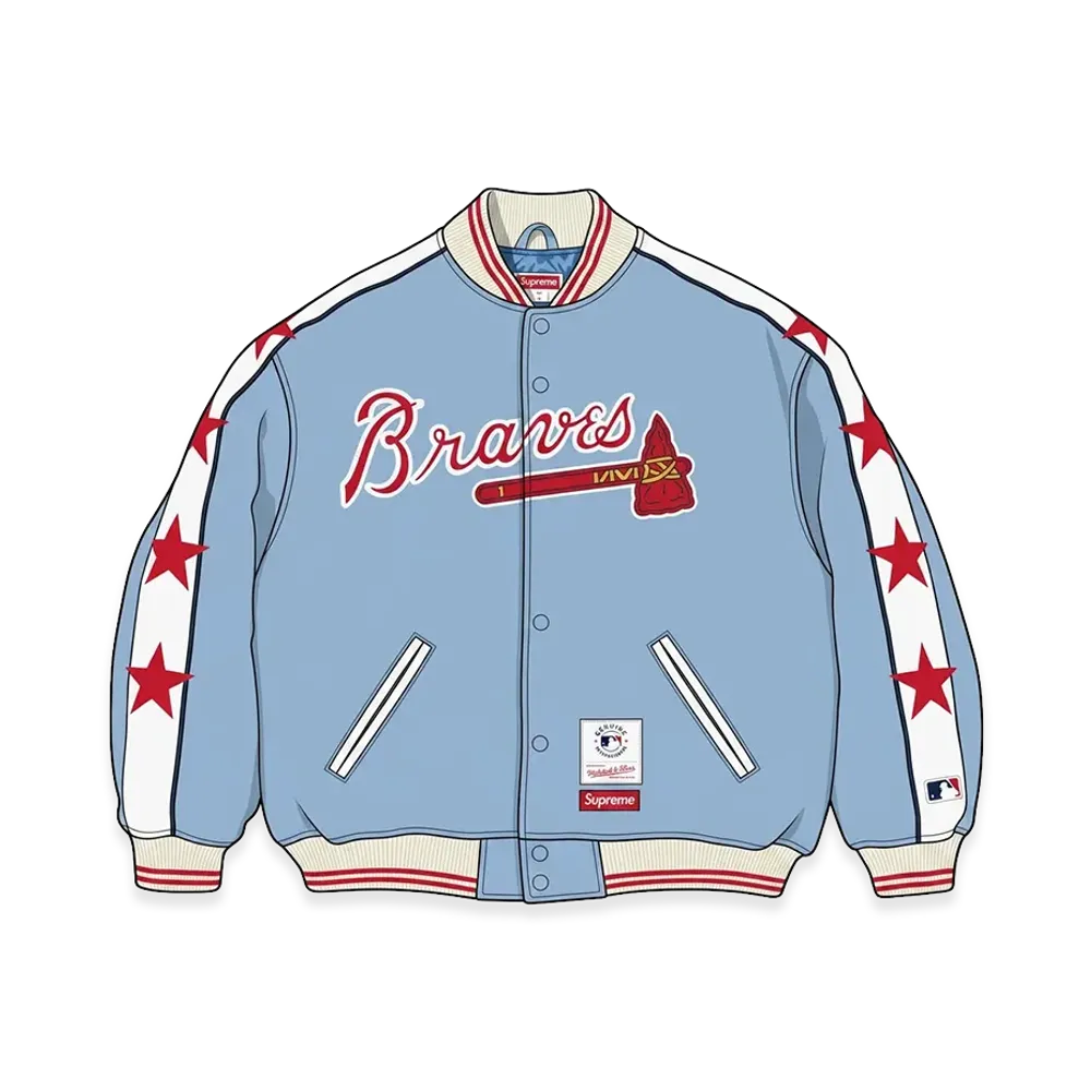Supreme x Mitchell & Ness Teams Varsity Jacket "Light Blue"