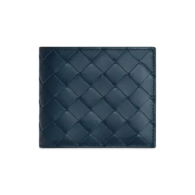 Bottega Veneta Bi-Fold Wallet With Coin Purse "Deep Blue"