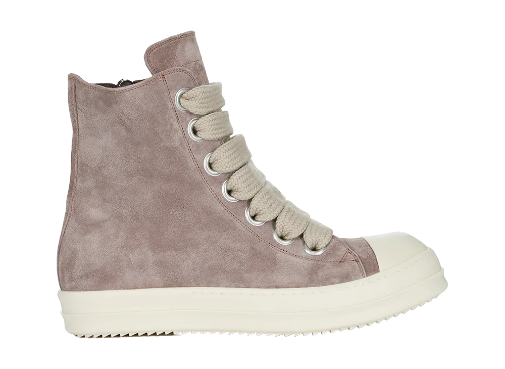 Rick Owens FW26 Tower Jumbolace Sneaks Suede Leather "Grape/Milk"