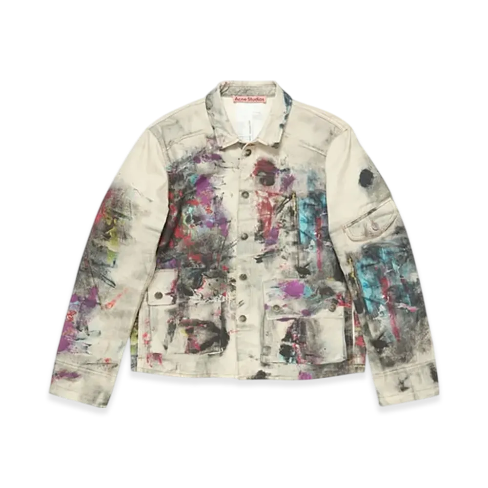 Acne Studios Jacket with trompe l'oeil print "White/Multi"