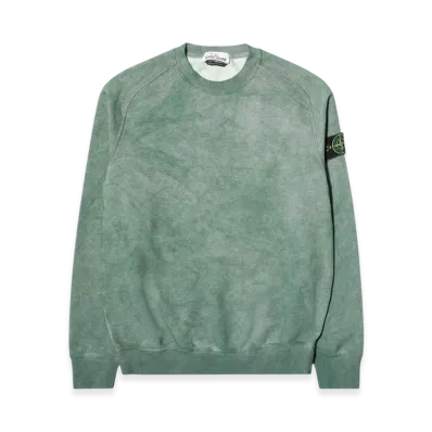 Stone Island 62290 Dust Colour Treatment Crewneck Sweatshirt - 21SS "Dark Green"