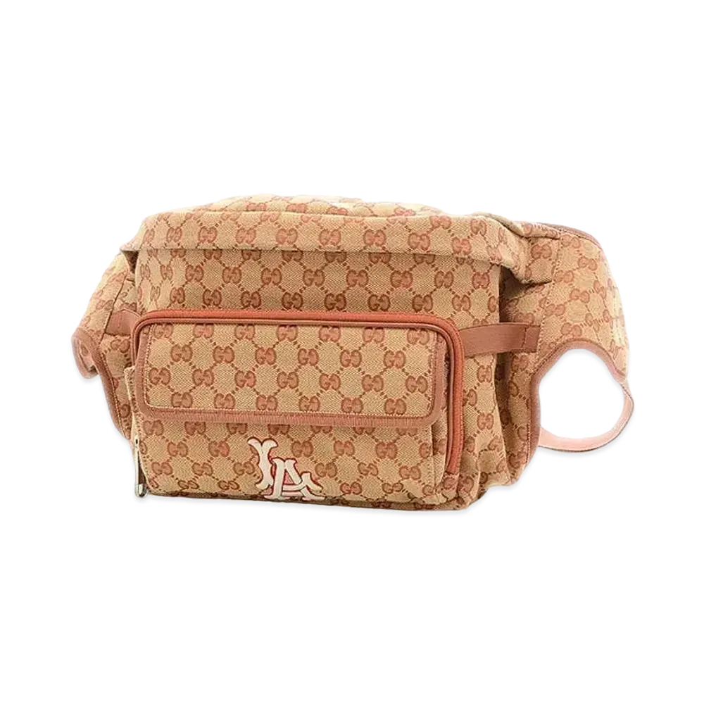 GUCCI x Los Angeles Angels GG Canvas Belt Bag "Beige"