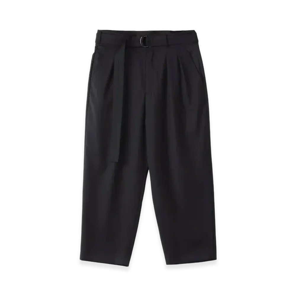 S'YTE T/W Gabardine 2-Tuck Tapered Belt Pants "Black"