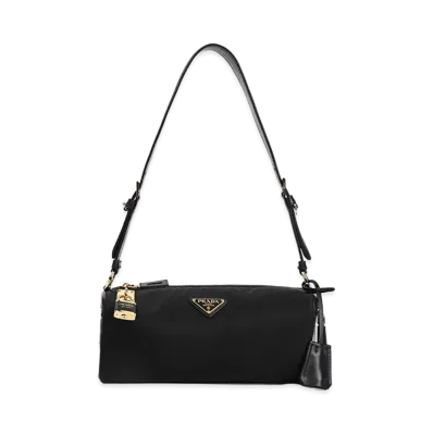 PRADA Women's Padlock Shoulder Bag "Black"