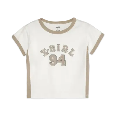 X-Girl Numbering S/S Baby Tee "White"