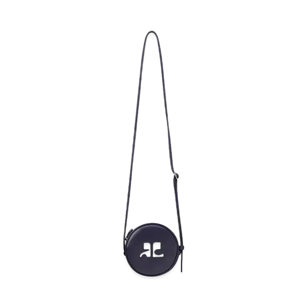 Courreges Reedition Leather Circle Bag "Navy"
