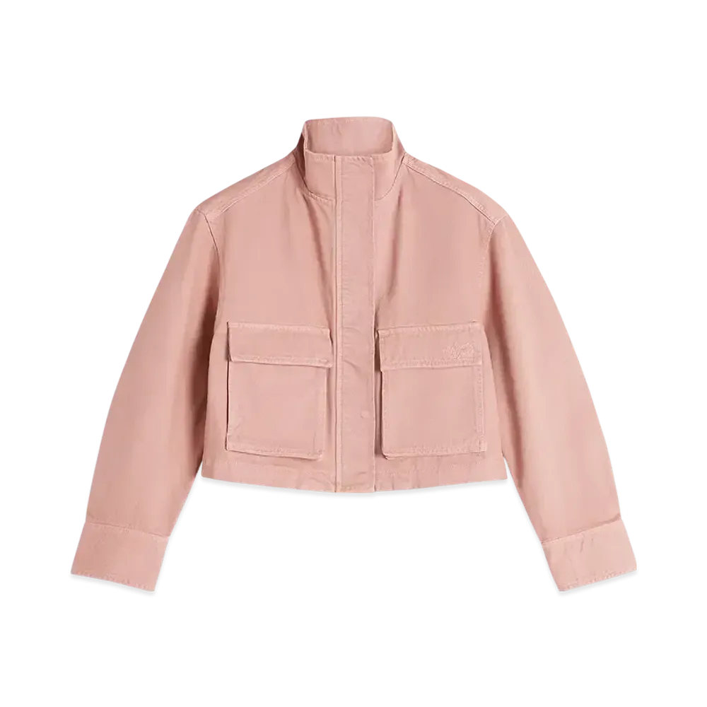 Maison Kitsune Cropped Workwear Jacket "Porcelaine Pink"