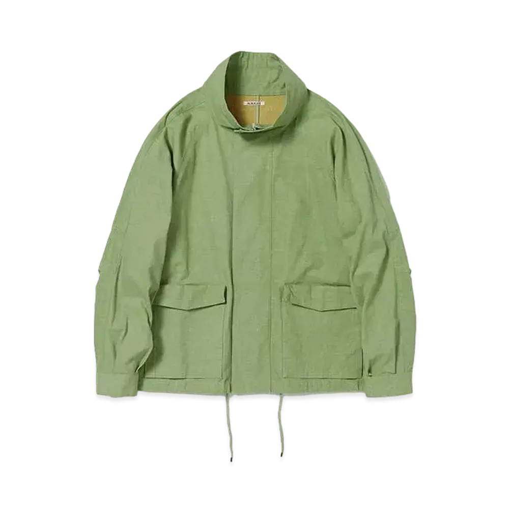 AURALEE Washed Hard Twist Canvas Blouson "Green"