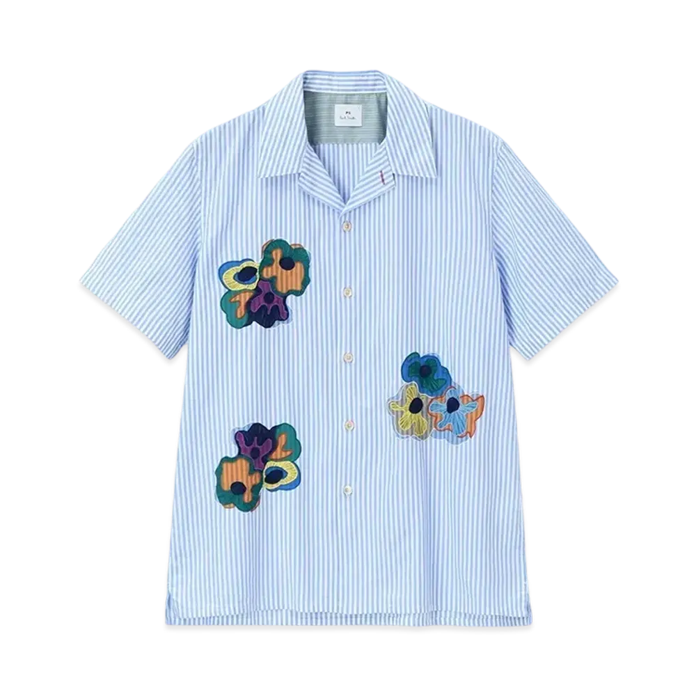 Paul Smith Nasturtium Open Collar Shirt "LightBlue"