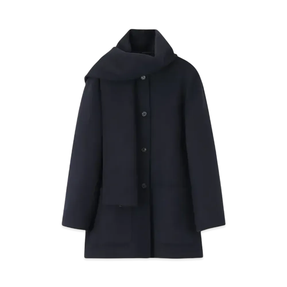 Paul Smith Women's Check Double Face Coat "Navy"