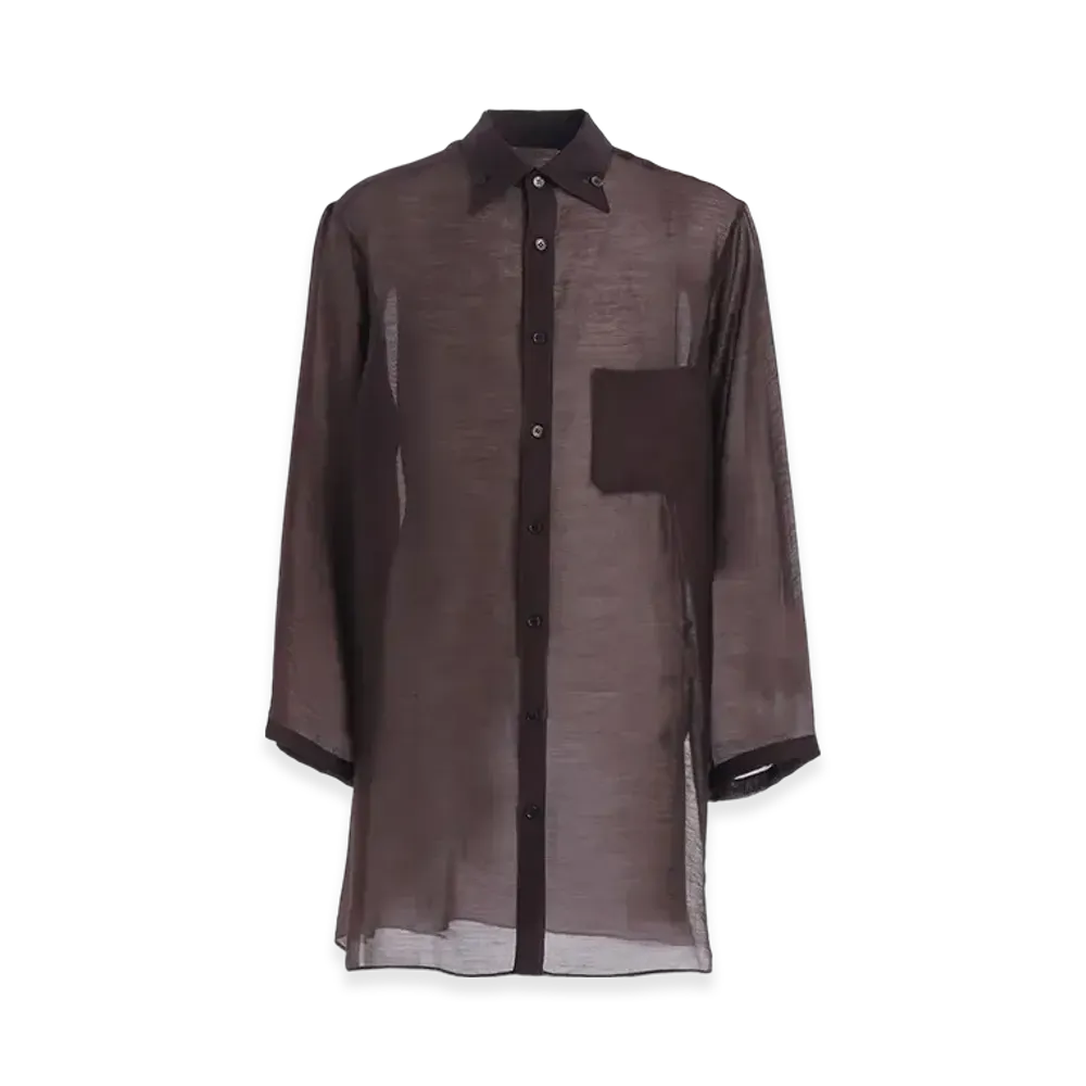 Yohji Yamamoto POUR HOMME Ly/Ny Roan Loop Bd Shirt "Brown"