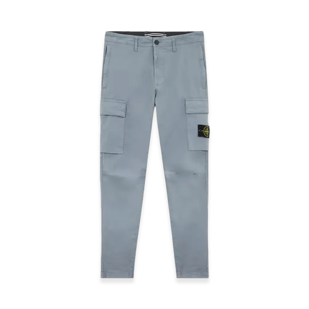 Stone Island 30410 Supima Cotton Twill Stretch-TC Regular Tapered Fit Cargo Pants - 24FW "Green Grey"